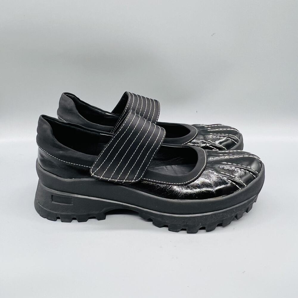 MUTMA Shoes Womens 8.5 Black Gura Platform Mary Jane Lug Sole Anthropologie